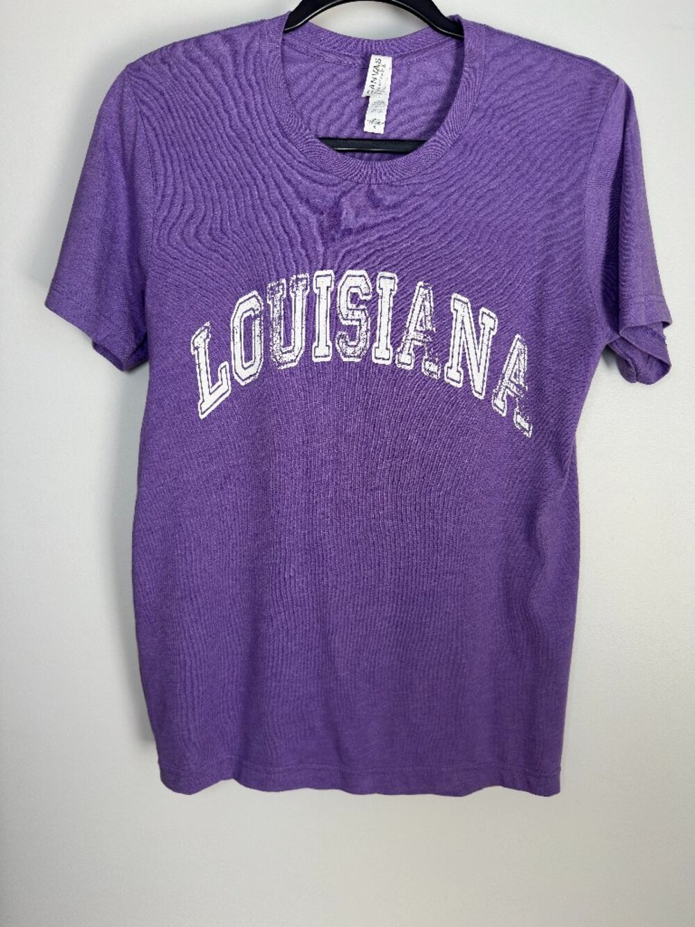 LOUISIANA PURPLE TSHIRT. LSU TIGERS. CANVAS BRAND